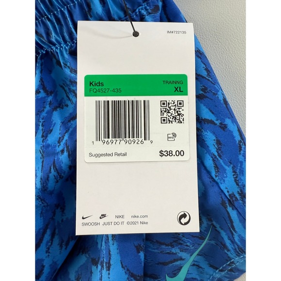 Nike Kids Dri Fit Training Athletic Shorts Blue Cheetah Youth Size XLarge NEW - Picture 10 of 10